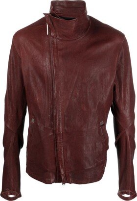 Dorsal crinkled leather jacket