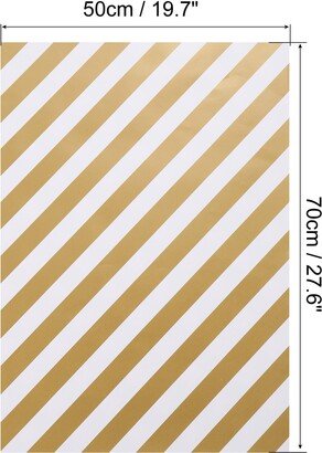 Unique Bargains Birthday Wrapping Paper, Gold Stripe 20 x 28 Inch Gift Wrapping Paper 6Pcs