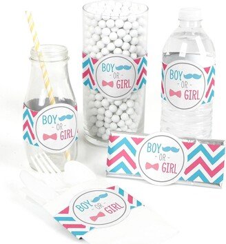 Big Dot Of Happiness Chevron Gender Reveal - Baby Shower Party Diy Wrapper Favors & Decor - Set of 15