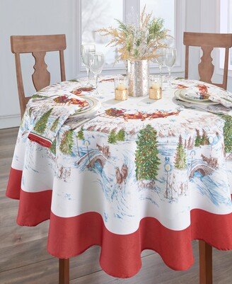 Santa's Snowy Sleighride Tablecloth - 70