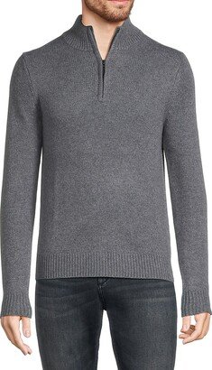 Saks Fifth Avenue Made in Italy Saks Fifth Avenue Men's Merino Wool Blend Quarter Zip Sweater