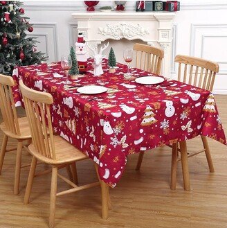 Christmas Snowman Tablecloths Red