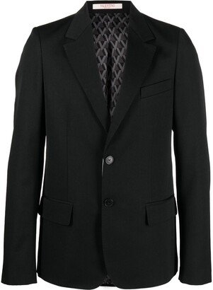 Single-Breasted Virgin Wool Blazer-AM