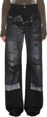 Black Trompe L'oeil Jeans