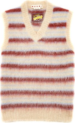 Striped Mohair-blend Vest