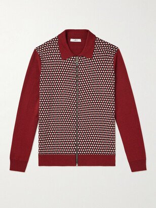 Cotton-Jacquard Zip-Up Cardigan