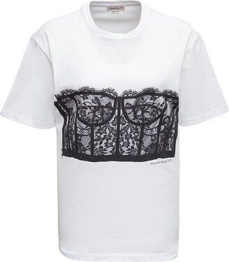 Lace Corset Crewneck T-Shirt