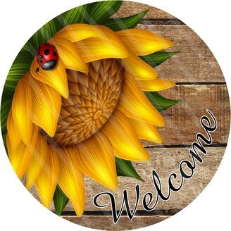 Welcome Sunflower Wreath Sign, Signs For Wreaths, Enhancement, Metal