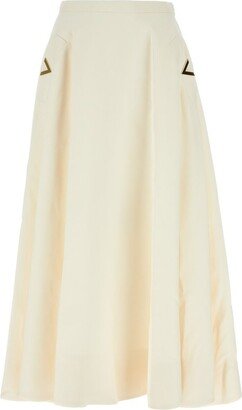 Crepe Couture High Waist Midi Skirt