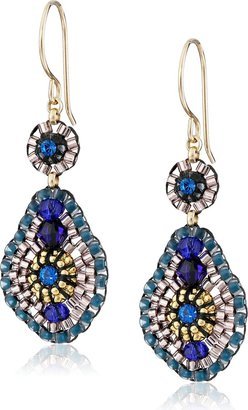 Blue Quartz and Swarovski Small Tear Drop Earrings