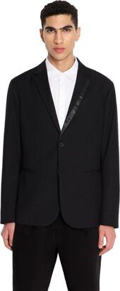 A|X Armani Exchange Men's Petite Blazer with Satin Tape Detailing