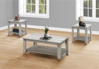 Monarch Specialties Table Set, 3pcs Set, Coffee, End, Side, Accent, Living Room, Laminate, Transitional - 42L x 20.5W x 17H