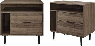 Set of 2 Rockwell Modern Storage Nightstands - Saracina Home