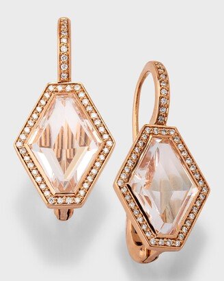 Walters Faith Bell 18K Rose Gold Diamond and Rock Crystal Hexagonal Earrings