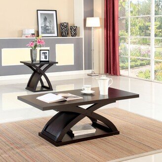 Hali Transitional Espresso 48-inch Wood Open-Shelf 2-Piece Coffee Table Set