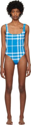 Blue Check One-Piece Swimsuit