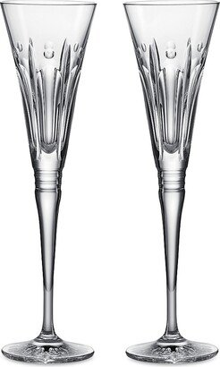 Winter Wonders Clear Rose 2-Piece Champagne Flute Set