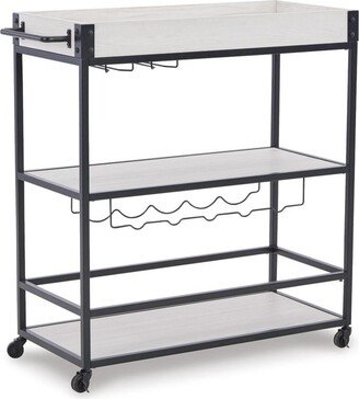 Bayflynn Bar Cart - White, Black