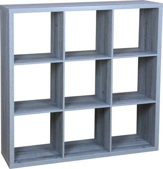 Porch & Den McEwan Grey Wood Open 9-cube Storage Shelf