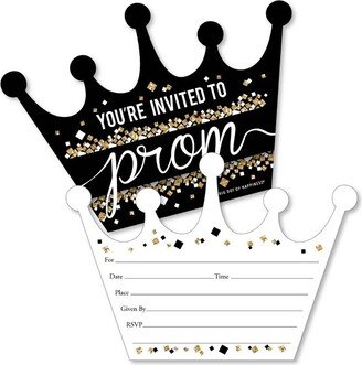 Big Dot of Happiness Prom - Shaped Fill-in Invitations - Prom Night Party Invitation Cards with Envelopes - Set of 12