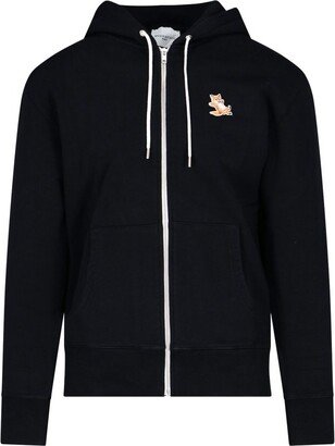 Fox Patch Zipped Hoodie-AA