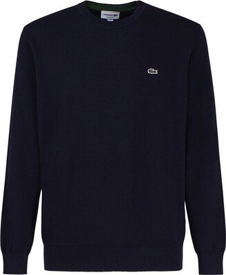 Logo-Embroidered Crewneck Knitted Jumper-AA