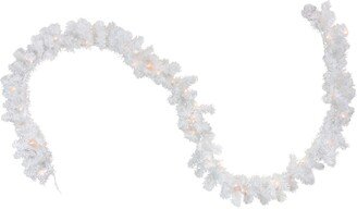 Northlight 9' Pre-Lit Snow White Artificial Christmas Garland - Clear Lights