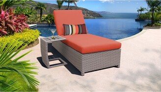 Florence Wheeled Chaise Outdoor Wicker Patio Furniture and Side Table