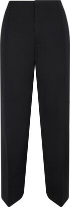 Curved Cut-Out Hem Tailored Pants