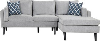 GEROJO L-shape Sectional Sofa with Chaise Lounge and 2 Pillows, 3-seater Upholstered Couch