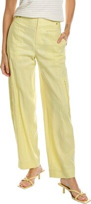 High-Waist Linen-Blend Utility Trouser