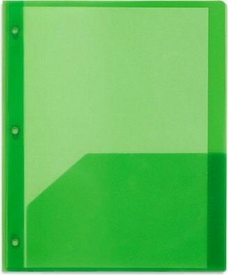 Staples 2 Pocket Plastic Folder Green 970157