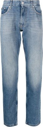 Logo-Patch Cotton Tapered Jeans-AD