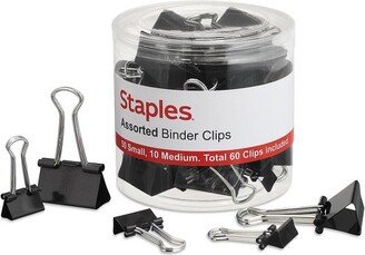 Staples Metal Binder Clips Black Assorted Capacities 15339
