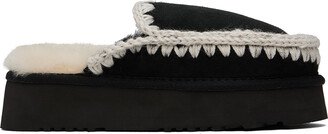 SSENSE Exclusive Black Full Stitch Platform Slippers