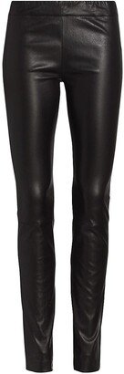 Stretch Leather Moto Leggings