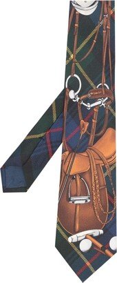 Equestrian-Plaid Silk Twill Tie