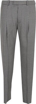 Houndstooth Pleat Detailed Trousers