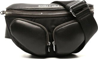 Bimba y Lola Logo-Print Leather Belt Bag