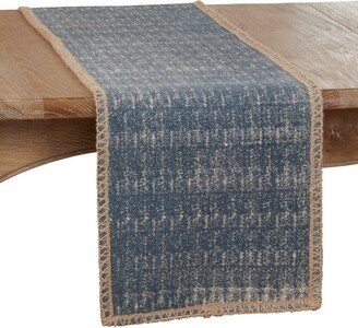 Saro Lifestyle Jute Whipstitch Runner, Denim, 13 x 72