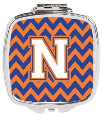 CJ1060-NSCM Letter N Chevron Blue & Orange No.3 Compact Mirror