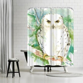 71 x 74 Shower Curtain, White Owl by Suren Nersisyan