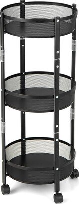 3-Tier Rotating 1-Second folding Storage Rack Metal Rolling-AA