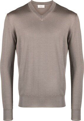 V-neck virgin wool jumper-AN