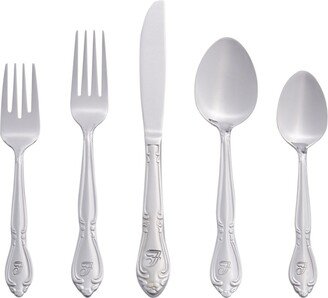 Riverridge Rose 46 Piece Monogrammed Flatware Set - F, Service for 8