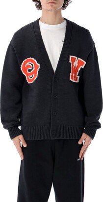 Logo Patch V-Neck Cardigan-AG