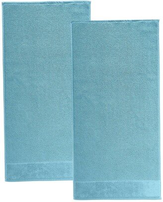 Incanto Turkish Cotton Bath Mat - Aqua - Set of 2