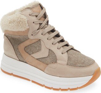 Maran Flash Genuine Shearling Collar Platform Sneaker