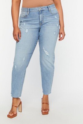 Plus Size Distressed Boyfriend Jeans