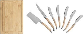 Connoisseur 8Pc Laguiole Cheese Knife, Spreader & Board Set-AA